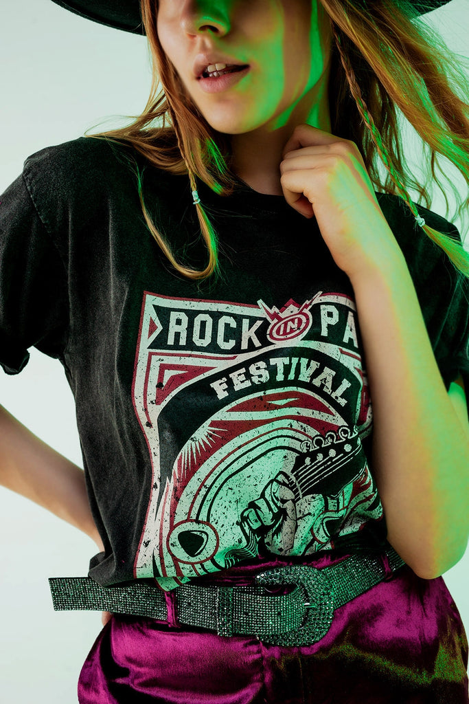Q2 Tee Rock Park graphic in black