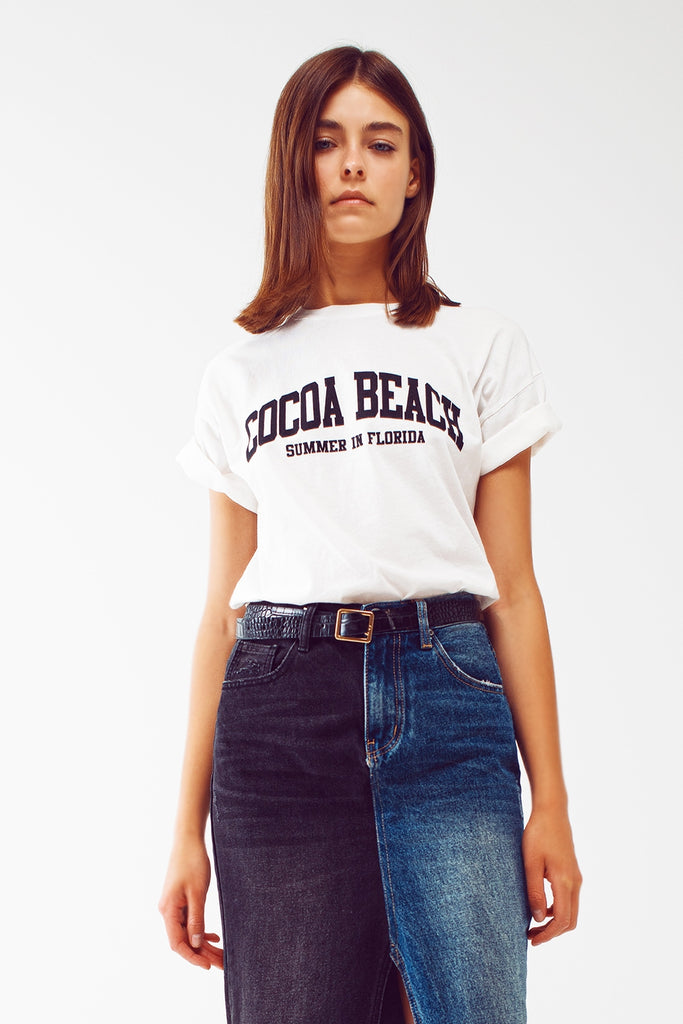Q2 white t-shirt cocoa beach florida